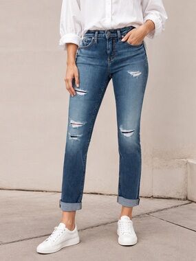 Silver Jeans Beau Girlfriend Boyfriend Fit Jeans Indigo 29